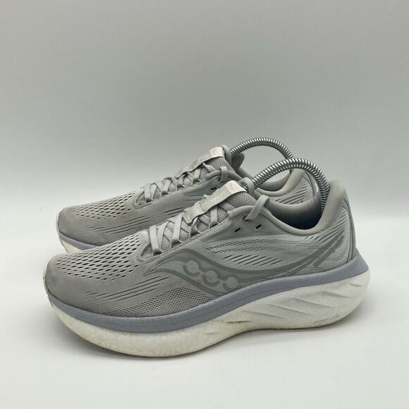 Womens Size 8 Saucony Ride 18 Gray Running Athletic Shoes Sneakers S11000-103 - Picture 4 of 9